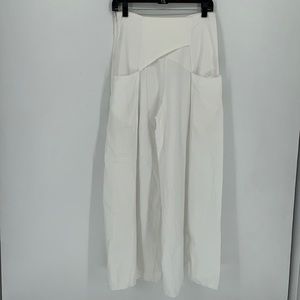 Luna Luz white cotton high waisted wide leg pant